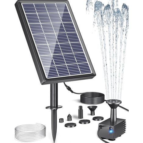 Fontaine à eau solaire Billing 7,5 W avec pompe à eau solaire, pompe solaire pour étang à poissons pour jardin avec tuyau 12 buses, fontaine solaire pour étang, piscine, réservoir de stockage (1/5)