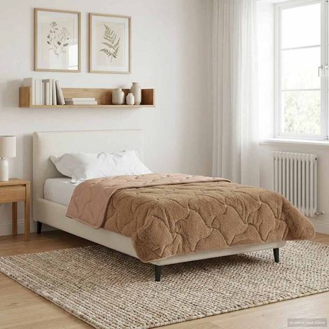 vidaXL Duvet d'été simple Matelassé Taupe 135 x 200 cm