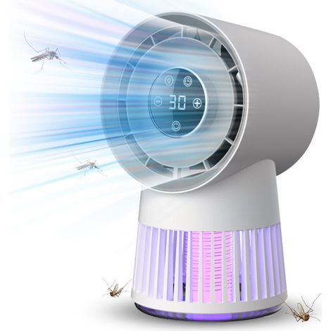 Ventilatore antizanzare senza pale, 20 velocità, timer di 8 ore, batteria da 4000 mAh, luce viola (2000 V) (1/5)