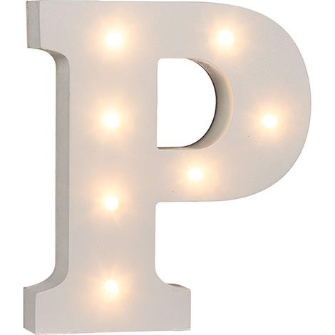Out of the blue Lettera P in legno illuminabile blue, con 7 LED