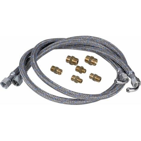 Set di 2 tubi dell'olio universali 1/4 - 3/8 più 6 raccordi