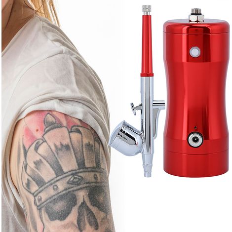 G12 Pumpe 0,3 mm Mini 7 cm³ Airbrush-Set Sprüh-Airbrush-Set Reinigungswerkzeug (Rot) (1/5)