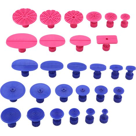 Kit de réparation de bosses de voiture en 29 pièces (1 clé en T deux-en-un + 18 ventouses bleues / 10 ventouses rouges + 2 bandes adhésives) (1/5)