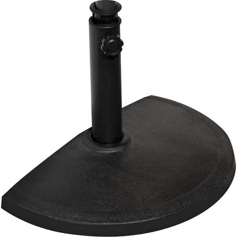 Base per Mezzo Ombrellone da Parete in Resina Vorghini Nero (1/2)
