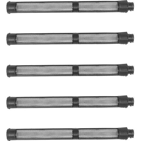 Lot de 5 grilles de filtre de pompe de pulvérisation sans air, 60 mailles de rechange pour pulvérisateurs de peinture Graco 390/395/490/495/595, construction en plastique noir et fer, 20