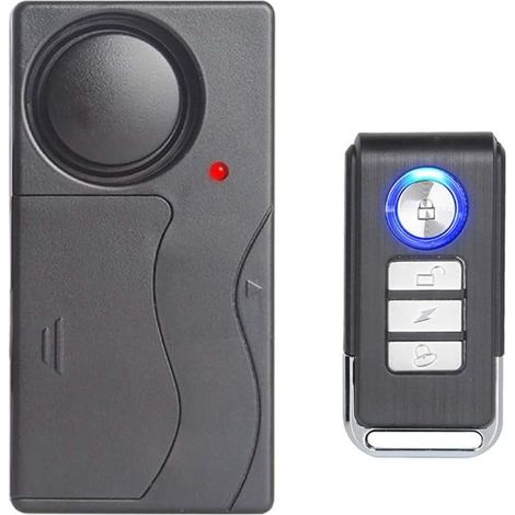 Alarma inalámbrica por vibración, alarma antirrobo para bicicleta/motocicleta/coche/vehículos/puerta/ventana, sonido de 110 dB (control remoto incluido). (1/5)