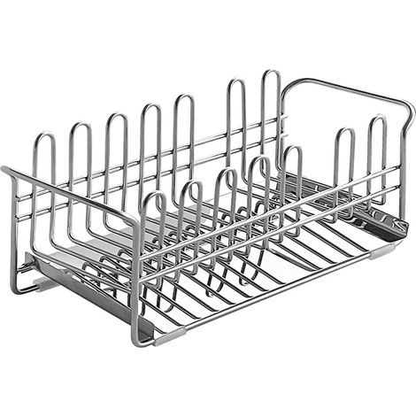 Porte-éponge de comptoir de cuisine, organisateur de savon à vaisselle en acier inoxydable, panier pour outils de nettoyage et de récurage, porte-brosse d'évier (1/5)