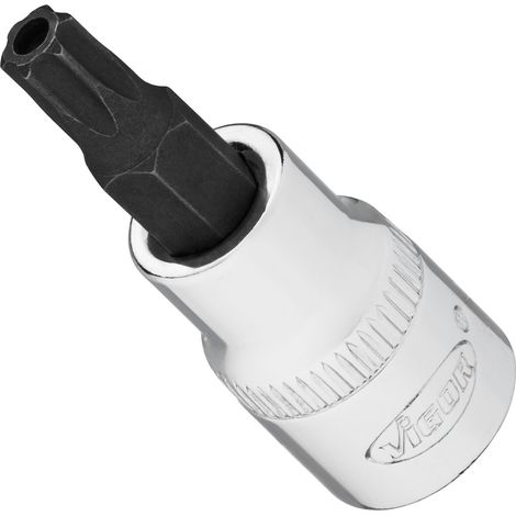 VIGOR Schraubendrehereinsatz, 3/8 (10 mm) Vierkant hohl, Tamper Resistant TORX Profil, SW T40H (1/4)