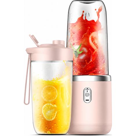Blender Portable Rechargeable Rose avec 2 Gobelets pour Jus et Smoothies (1/5)