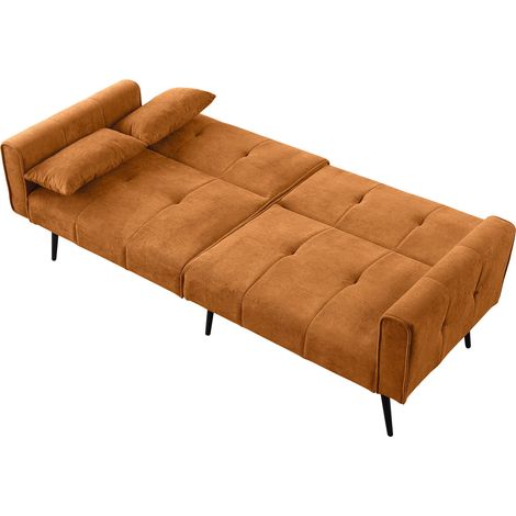 CHICFURN Sofá cama 175x71x71 cm de tejido naranja plegable para espacios pequeños, sin colchón (1/5)