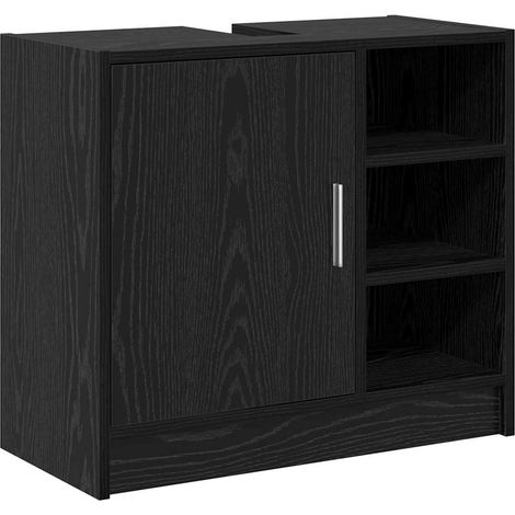 Maison Exclusive - Mobile da Bagno Rovere Nero 63 x 29 x 55 cm Legno multistrato