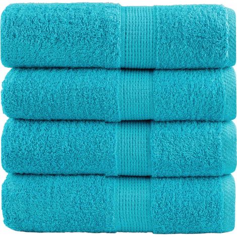 Serviettes d'invités haut de gamme SOLUND, lot de 4, turquoise, 30 x 50 cm, 600 g/m²