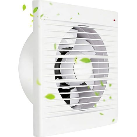 Bathroom Fan, 100 mm, 142 m³/h, White, with Check Valve, 35 dB, Wall Mounted, for Windows, Bathroom, Kitchen, Bedroom, Garage, Basement (1/5)