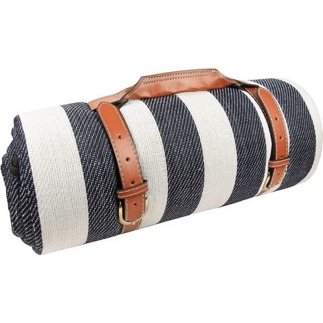 Übergroße Outdoor-Picknickdecke mit Kunstleder-Tragegriffen, 78 x 78 Zoll, 3-lagige tragbare wasserdichte Matte, ideal für Picknicks im Freien, Strand und Grascamping.