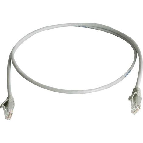 Telegärtner 100008317 RJ45 Câble réseau, câble patch CAT 6 U/UTP 2.00 m gris ignifuge, sans halogène (1/4)
