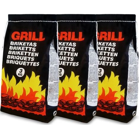 9 kg de charbon, de bois en briquet pour barbecue (1/3)