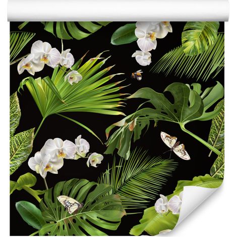 Papel pintado Flores orquídea naturaleza para salón y dormitorio 50x1000 cm (1/5)