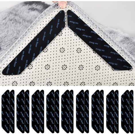 18 Pièces Grips pour Tapis, sous Tapis Antidérapant Anti-Glisse Réutilisable Antidérapant Lavable, Autocollant Antidérapant Tapis, Anti Curling pour Sols Bois Parquets (1/5)