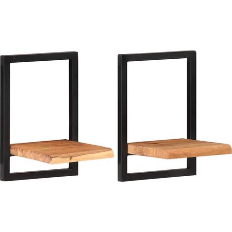 Maison Exclusive - Wandregale 2 Stk. 25x25x35 cm Massivholz Akazi (1/5)