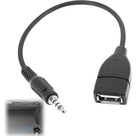 1 Pcs A-udio Adaptateur Jack vers USB USB vers Jack 3.5 Adaptateur 20cm Noir pour Autoradio avec Décodeur MP3 (1/5)