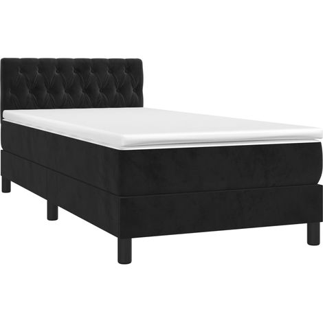 Boxspringbett mit Matratze Schwarz 90x200 cm Samt vidaXL (1/6)