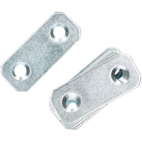 Plaques perforées 40 x 16 mm - Galvanisées - Connecteurs plats pour bois - Intérieur - Extérieur - Plaque perforée en acier - Fer plat (25)-NANOTEH (1/5)