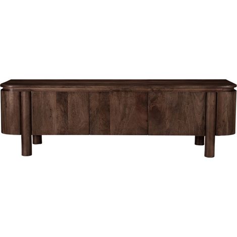 BORGO-Meuble TV 170 cm en bois massif brun (1/5)