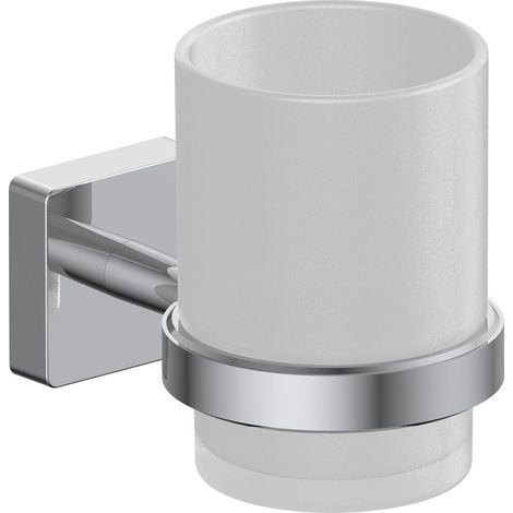 Inda - Wand-Glashalter Forum Quadra Chrom glänzend/Glas satiniert
