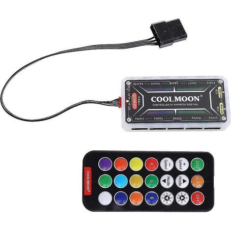 Contrôleur intelligent de couleur LED Coolmoon RGB à télécommande DC12V 5A (1/4)