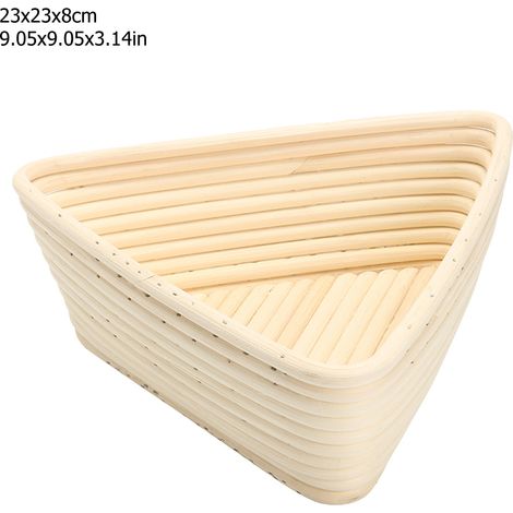 Paniers triangulaires de fermentation pour pain avec doublure, bol en rotin fait main (1/5)