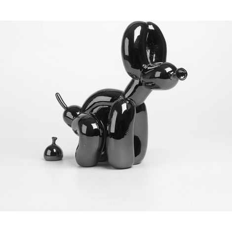 Statue de chien en ballon avec caca créatif de 22 cm, décoration intérieure moderne nordique, sculpture en résine, objet de décoration de bureau avec ornement en forme de caca.