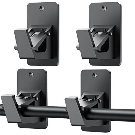 Support de tringle à rideau sans perçage-KAL-4 Supports Tringle Rideaux Autocollants Sans Perçage Pour Salle De Bain,Salon (1/5)
