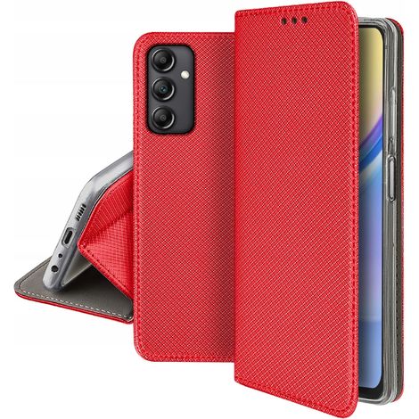 Custodia per Samsung Galaxy M15 5G SMART MAGNET BOOK CASE ROSSA + VETRO (1/5)