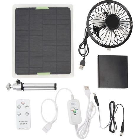 20-W-Solarventilator, 2350 U/min, 15 cm Luftdurchsatz, mit Fernbedienung (1/5)