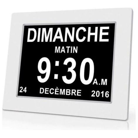 Reloj digital de calendario One Piece de 7 pulgadas con fecha y hora, reloj para Alzheimer para padres, recordatorio de medicamentos para abuelos y niños - Blanco - 20414324mm (1/5)
