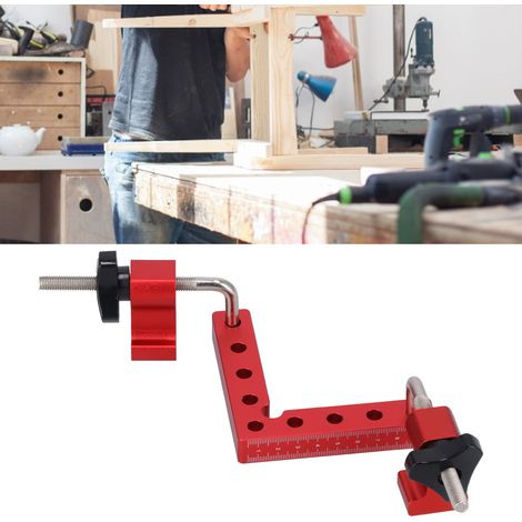 Équerre de positionnement à 90° pour le travail du bois, équerre de serrage à angle droit, outils de menuiserie, règle de hauteur en alliage d'aluminium (100 mm). (1/5)