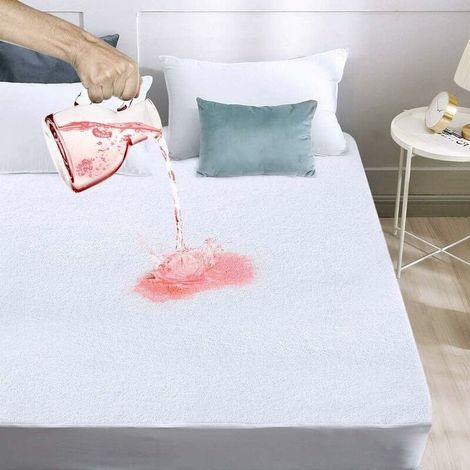 Housse de Matelas Imperméable 160x200 cm, Protège-Matelas en Coton Doux et Silencieux avec Bordure 40 cm, Idéal pour Lit Adulte et Enfant (1/5)