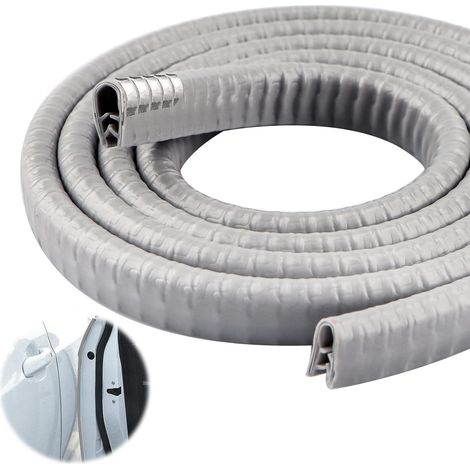 Joint de Fente de Porte 5 M - Bande Etanchéité en Forme de U pour Voiture - Protection Caoutchouc Bord de Porte (Grise) (1/5)
