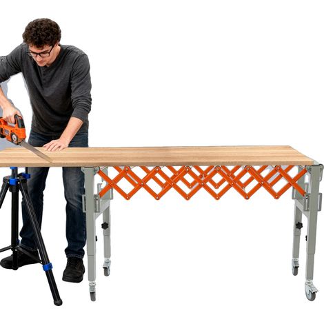 Mesa transportadora de rodillos, longitud ajustable de 46 a 130 cm, altura ajustable de 50 a 80 cm, capacidad de carga de 50 kg, dimensiones de 130 x 44 x 80 cm, peso de 16,34 kg. (1/5)