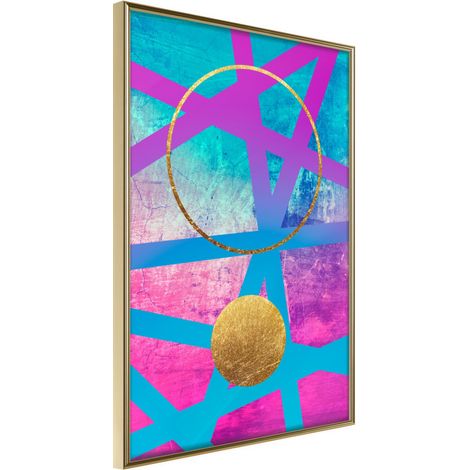Affiche Murale Encadrée "Points of Intersections" 30 x 42 cm Or