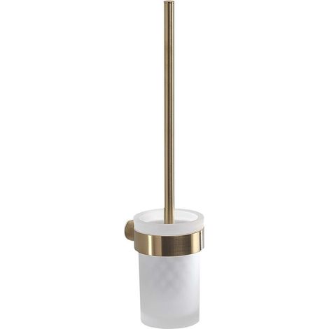 Sapho Gedy Pirenei - Wand-WC-Bürste mit Halter, Farbe Gold matt/Glas Satin PI330388 (1/5)