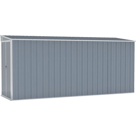 Helloshop26 – Abri de jardin métal 118 x 382 x 178 cm – Acier galvanisé gris – Double porte avec verrouillage – Protection contre intempéries (1/5)
