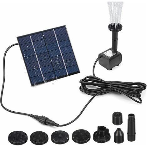 Solarbrunnen – 200 l/h Wasserpumpe – Für Gartenteiche, Aquarien, Vogeltränken – Mit Solarpanel (1/5)