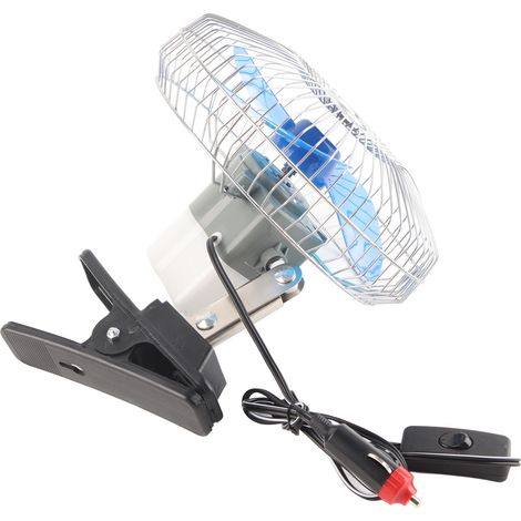 Ventilateur Oscillant Clip Pour Voiture - 12 V - 25 W - Rotation 180° - Fixation Tableau De Bord - 1 Pièce (1/5)