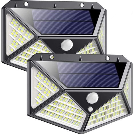 Lampe Solaire Extérieur 162 LED 2 Pack [Verte 2200mAh] Détecteur de Mouvement Éclairage Solaire Extérieur Sans Fil étanche Spot Lumière Solaire Puissante Sécurité pour Jardin-Fei Yu (1/5)