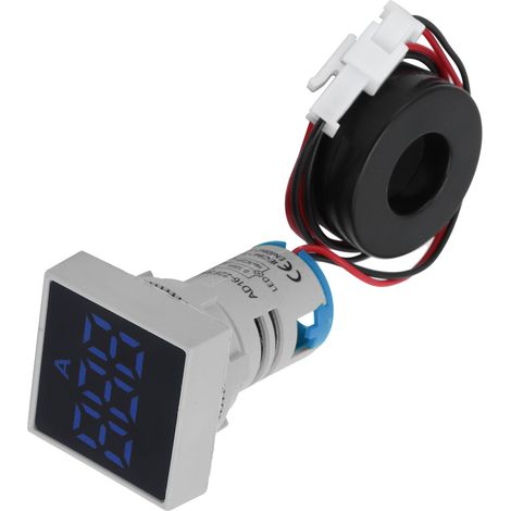 Ampèremètre numérique à panneau mat, voyant lumineux, 220 V CA, AD16-22FSA, bleu (1/5)