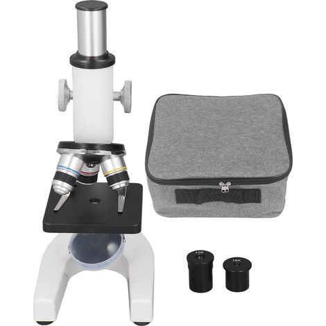 Microscope biologique 640X pour adultes et enfants, avec molette de mise au point coaxiale double et angle ajustable, monoculaire réglable. (1/5)