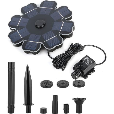 Pompe à eau submersible solaire pour bassin suspendu, fontaine de jardin extérieure (2,5 W, 8 V) (1/4)