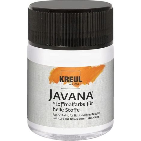 Peinture blanche pour tissus clairs, vêtements, etc. Kreul Javana 50 ml