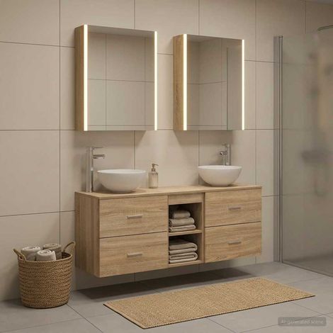 vidaXL Bathroom Cabinet Set 5 pcs Sonoma Oak Engineered Wood (1/5)